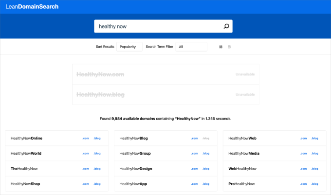 Leandomainsearch result for health blog