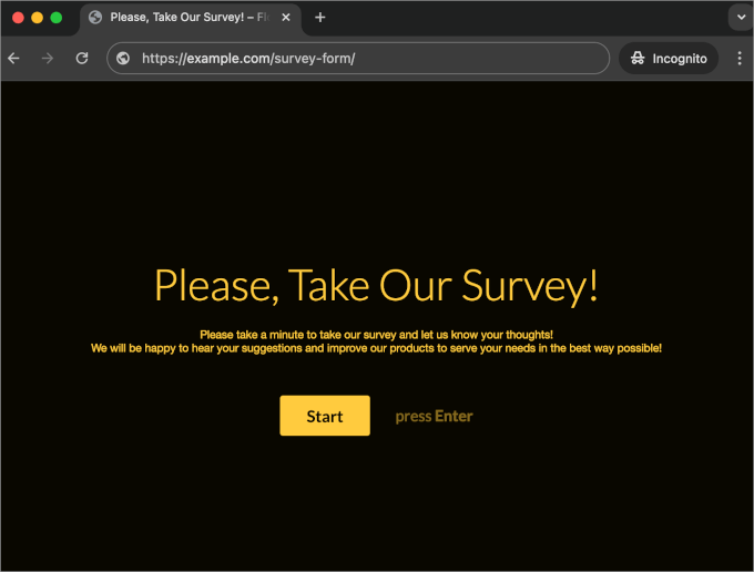 livewebsite-wpforms-conversationalforms Conversational Form Landing Page Preview