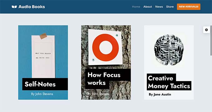 Neve theme for authors