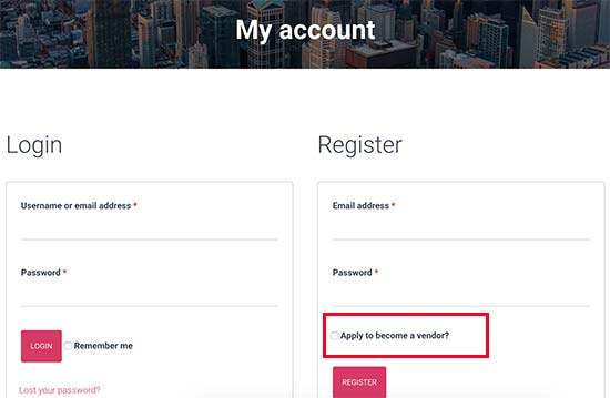 Register as vendor Register as vendor