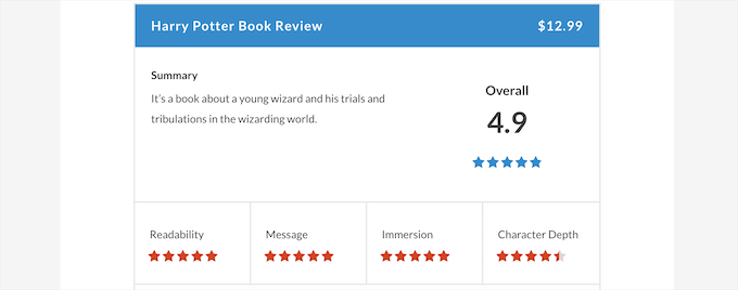 Review box example Review box example