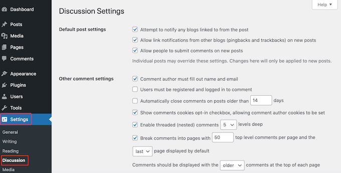 Changing your WordPress discussion settings Changing your WordPress discussion settings