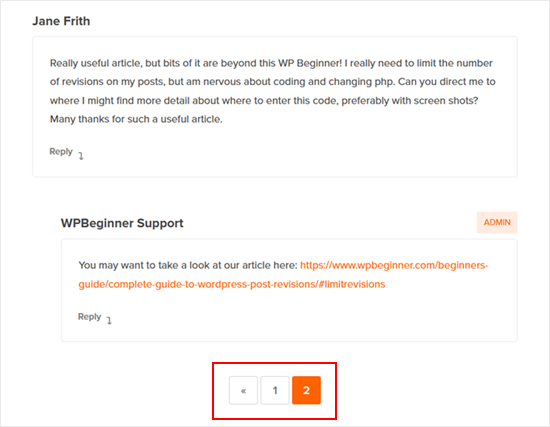 Pagination in WPBeginner comment section Pagination in WPBeginner comment section