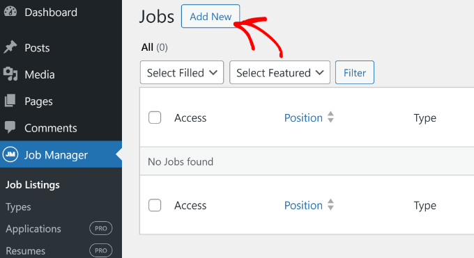 Add new job listing Add new job listing