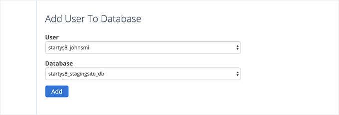 Add user to database Add user to database