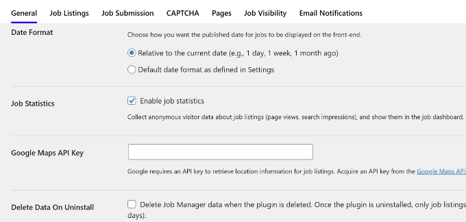 General settings for WP Job Manager Change general settings of job manager