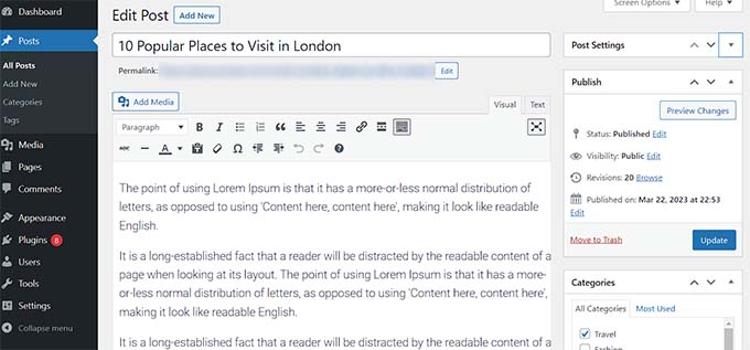 Exit distraction free mode in the classic editor Exit distraction free mode in the classic editor