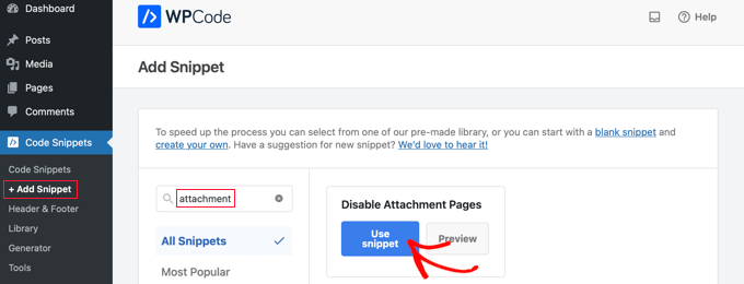 WPCode-biblioteket innehåller ett kodavsnitt för att inaktivera bilagesidor WPCode-biblioteket innehåller ett kodavsnitt för att inaktivera bilagesidor