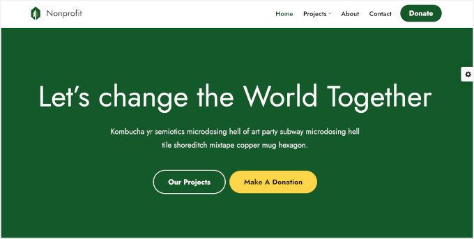 Neve's nonprofit starter site