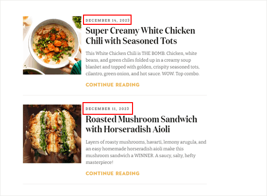 Przykłady dat publikacji postów na blogu Przykłady dat publikacji postów na blogu