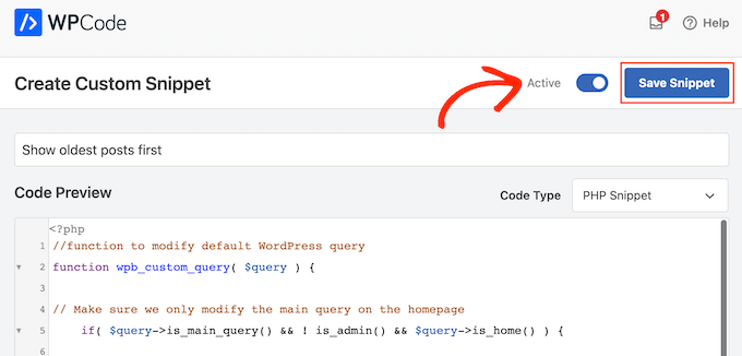 Zmień kolejność wpisów w WordPress za pomocą WPCode Zmień kolejność wpisów w WordPress za pomocą WPCode