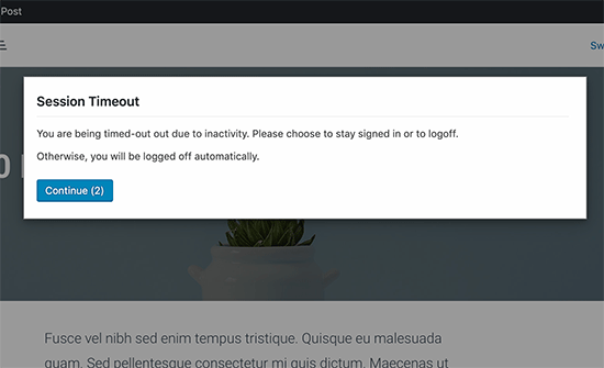 Timeout countdown Timeout countdown