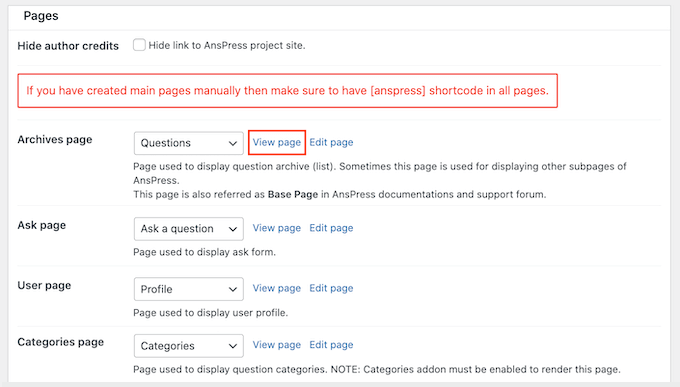Changing the question and answer settings in WordPress Changing the question and answer settings in WordPress