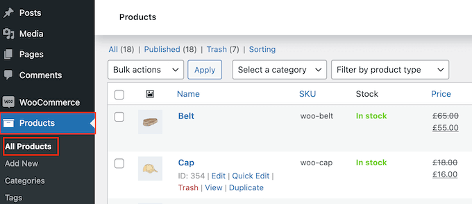 Zmiana kolejności produktów WooCommerce w WordPress Zmiana kolejności produktów WooCommerce w WordPress