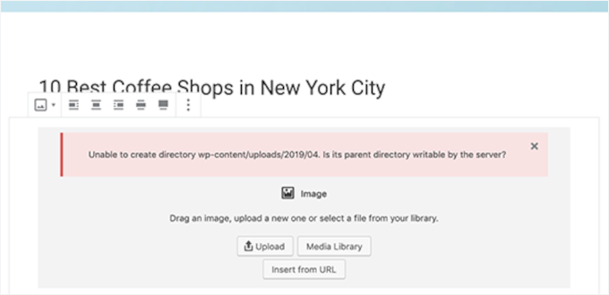 Unable to create directory error Unable to create directory error