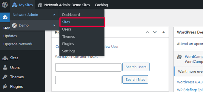 Managing sites on a WordPress multisite Managing sites on a WordPress multisite