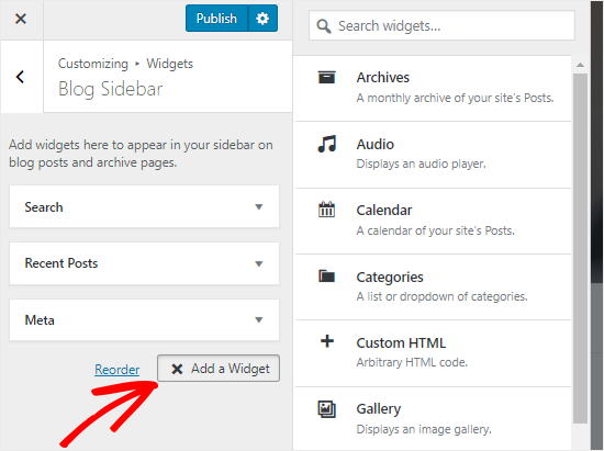 Add Widgets to your site Add Widgets to your site