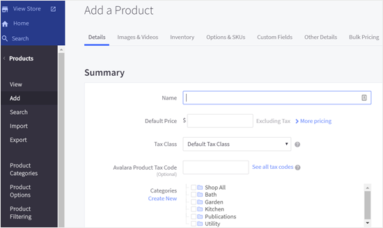 Add New Products to BigCommerce Store Add New Products to BigCommerce Store