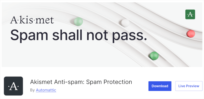 Akismet WordPress Plugin Akismet WordPress Plugin