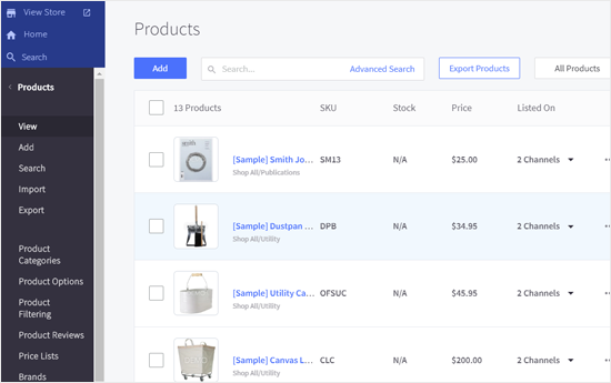 BigCommerce Products Page BigCommerce Products Page