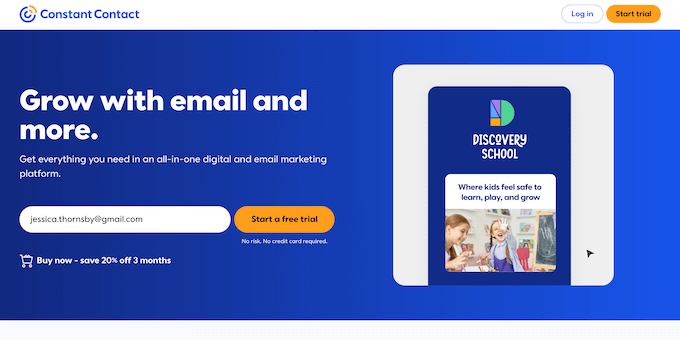 The Constant Contact homepage