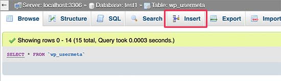 Insert new row to usermeta table Insert new row to usermeta table