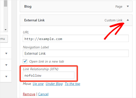 Add nofollow to Link Relationship XFN option Add nofollow to Link Relationship XFN option