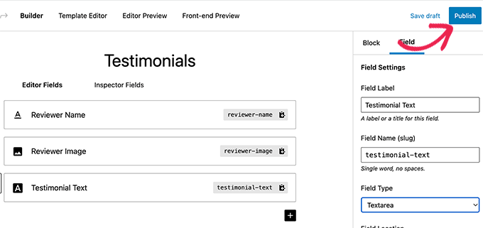 Publish block Publish block
