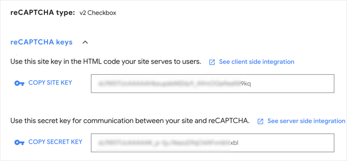 Copy Site and Secret Keys Copy Site and Secret Keys