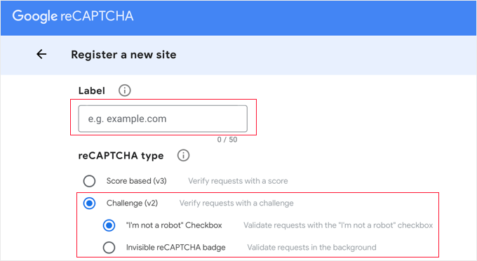 Ajout d'un nouveau site à Google reCAPTCHA Ajout d'un nouveau site à Google reCAPTCHA