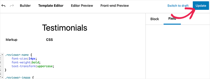 Save your template changes Save your template changes