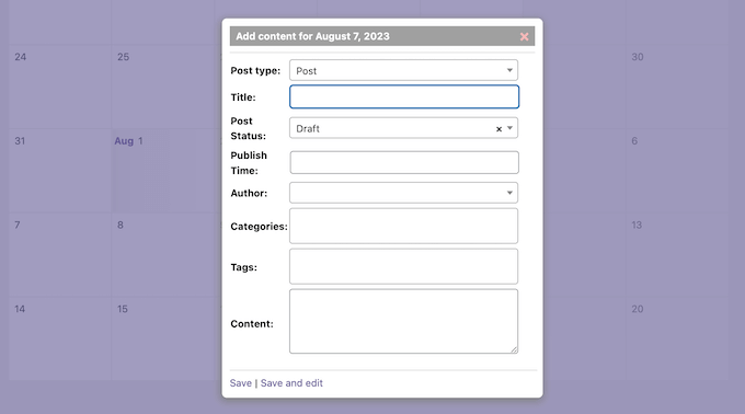 Scheduling posts in the WordPress content calendar Scheduling posts in the WordPress content calendar