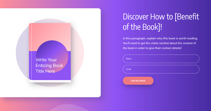 Thrive Architect Ebook Modello di landing page smart