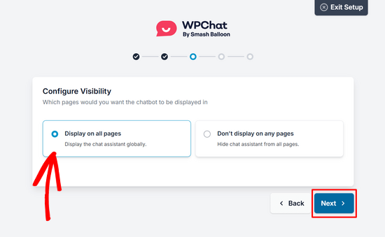 Configurer la visibilité du widget de chat en direct dans WPChat