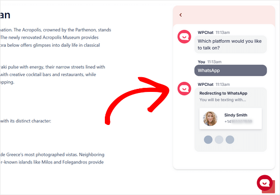 Démo du widget de chat en direct WPChat
