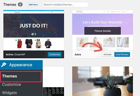 Deactivate a WordPress theme Deactivate a WordPress theme