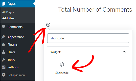 Add Shortcode Block to a WordPress Page Add Shortcode Block to a WordPress Page