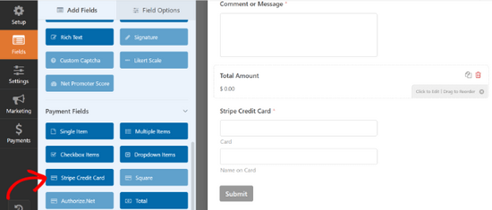 Adding Stripe credit card field to your form Adding Stripe credit card field to your form