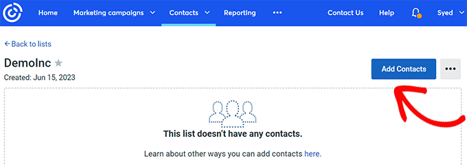 Add contacts to your list Add contacts to your list