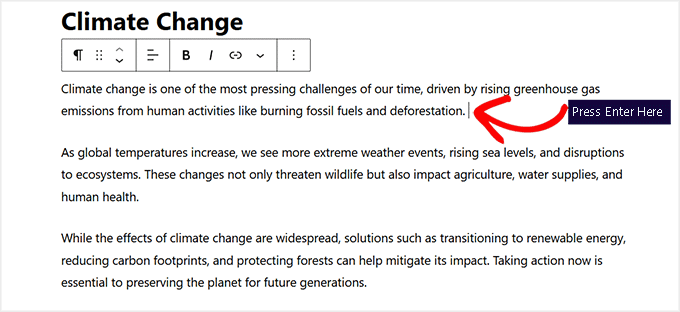 Create a double line spacing paragraph