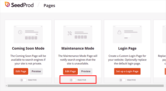 Deactivate maintenance mode Deactivate maintenance mode