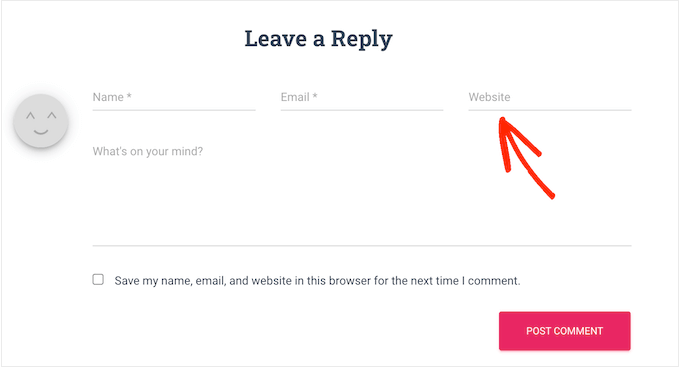 The default WordPress comment form The default WordPress comment form