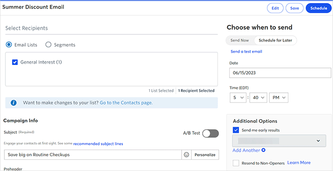 Email sending options Email sending options