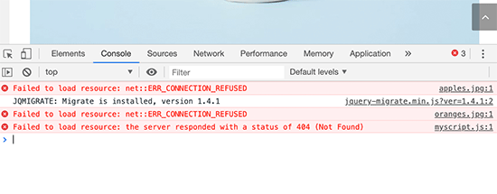 Failed to load resource error Failed to load resource error