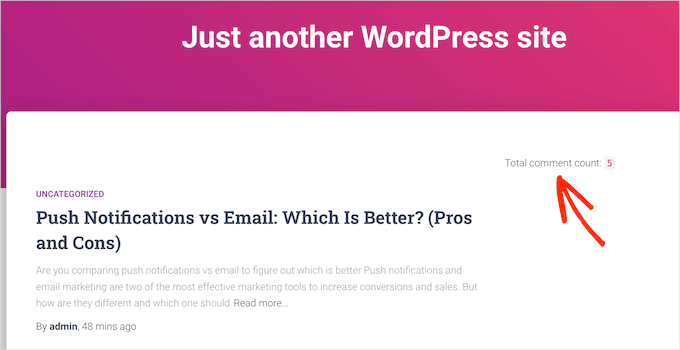 How to display the total WordPress comment count in a sidebar How to display the total WordPress comment count in a sidebar
