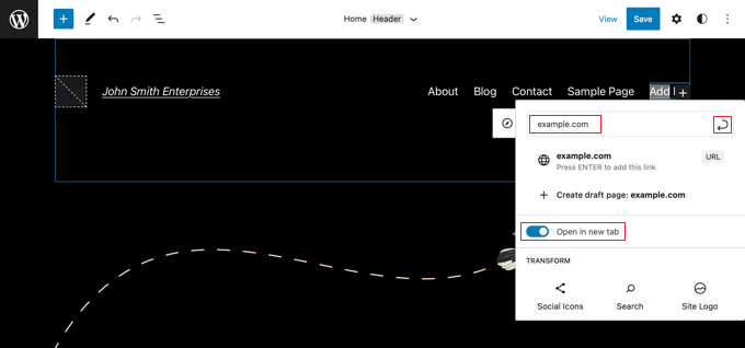 Activați opțiunea 'Deschide într-un tab nou'