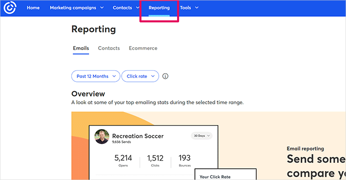 reporting-constantcontact Reporting in Constant Contact
