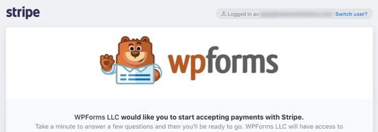 Stripe agreement page for WPForms Stripe agreement page for WPForms