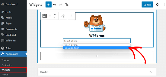 Adding a donation form to sidebar Adding a donation form to sidebar