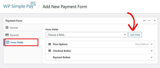 wsp-form-fields add form fields WP Simple Pay